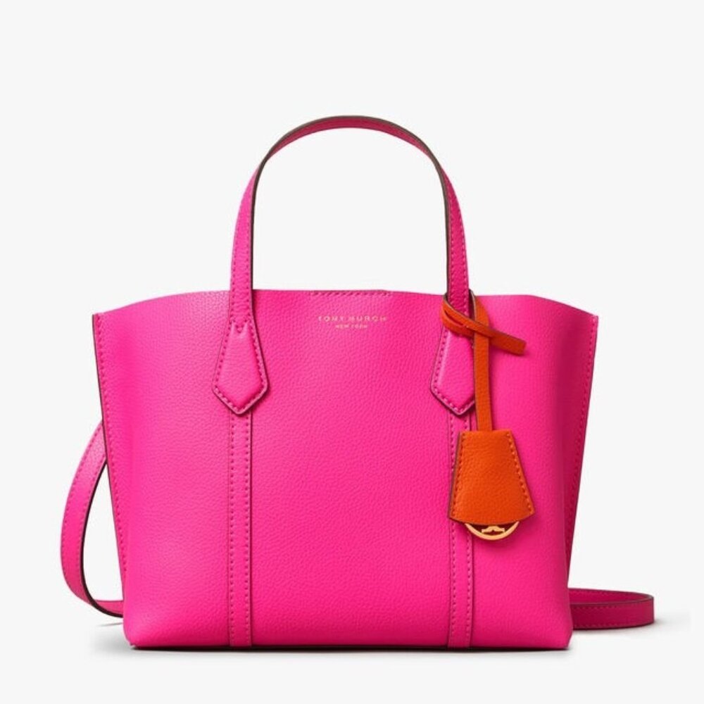 💗 NEW Tory Burch Crazy Pink Perry Triple-Compartment Tote Bag